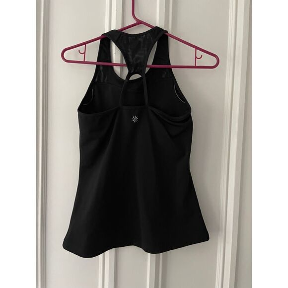 Athleta Racerback black tank w/shelf bra XS - Picture 3 of 4